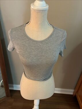 Everyday Heather Grey Short Sleeve Crop Top